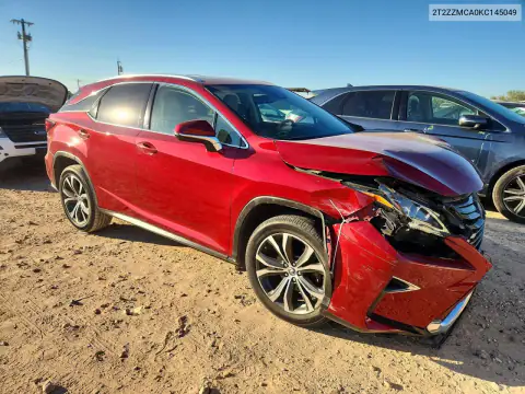 2T2ZZMCA0KC145049 — 2019 Lexus RX, photo 4 from Copart, Front end