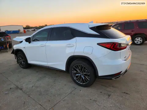 2T2YZMDA9NC352909 — 2022 Lexus RX, zdjęcie 2 z Copart, Przód
