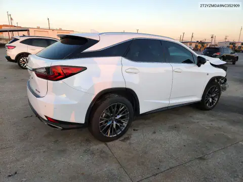 2T2YZMDA9NC352909 — 2022 Lexus RX, zdjęcie 3 z Copart, Przód