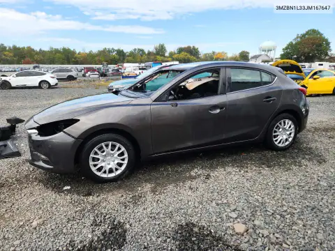 3MZBN1L33JM167647 — 2018 Mazda 3, სახურავი, ფოტოები შეკეთებამდე