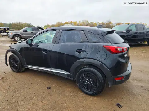 JM1DKBD73G0109335 — 2016 Mazda CX-3, фото 2 с аукциона Copart, Передняя часть