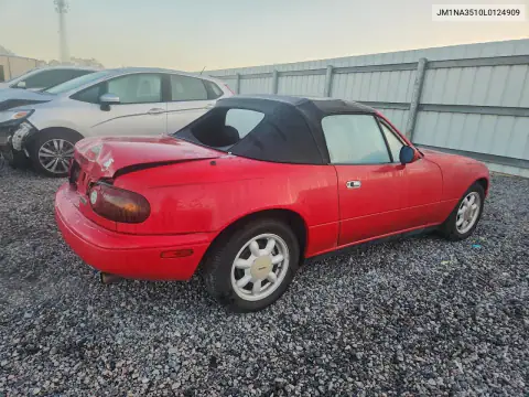JM1NA3510L0124909 — 1990 Mazda MX-5, фото 3 с аукциона Copart, Передняя часть