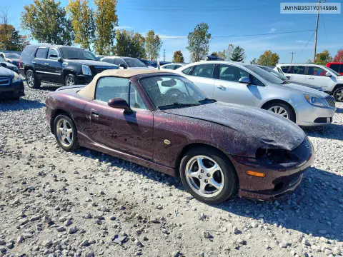 2000 Mazda Mx-5 Miata Base VIN JM1NB3531Y0145886 фото 4