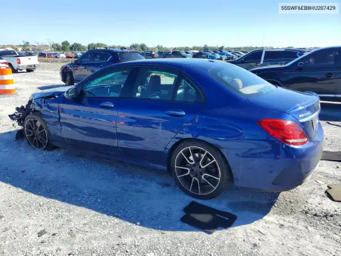 55SWF6EB8HU207429 — 2017 Mercedes C-Klasse, фото 2 з Copart, Передня частина
