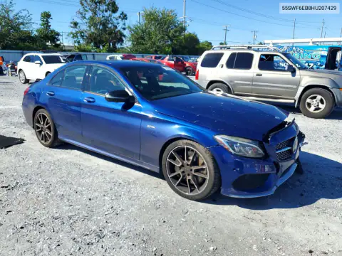 55SWF6EB8HU207429 — 2017 Mercedes C-Klasse, фото 4 з Copart, Передня частина