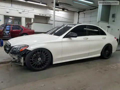 55SWF8EB0KU292902 — 2019 Mercedes C-Klasse, ПЕРЕДНЯЯ ЧАСТЬ, фото до ремонта