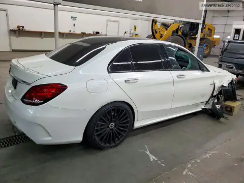 55SWF8EB0KU292902 — 2019 Mercedes C-Klasse, фото 3 с аукциона Copart, ПЕРЕДНЯЯ ЧАСТЬ