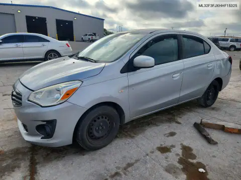 ML32F3FJXHHF15325 Mitsubishi Mirage 2017 — uszkodzenie Tył, zdjęcie przed naprawą