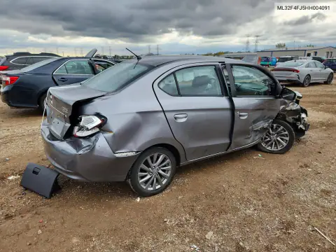 ML32F4FJ5HH004091 — 2017 Mitsubishi Mirage, zdjęcie 3 z Copart, Przód