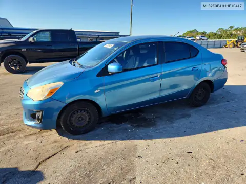 ML32F3FJ1HHF10417 — 2017 Mitsubishi Mirage, გვერდითი ნაწილი, ფოტოები შეკეთებამდე