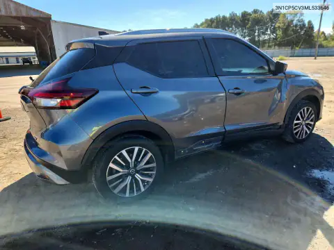 3N1CP5CV3ML533646 — 2021 Nissan Kicks, zdjęcie 3 z Copart, Przód