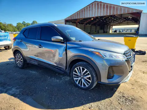 3N1CP5CV3ML533646 — 2021 Nissan Kicks, zdjęcie 4 z Copart, Przód