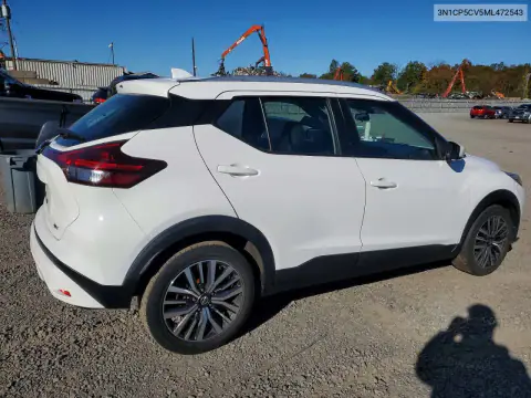 3N1CP5CV5ML472543 — 2021 Nissan Kicks, ფოტო 3, Copart, დატბორვა