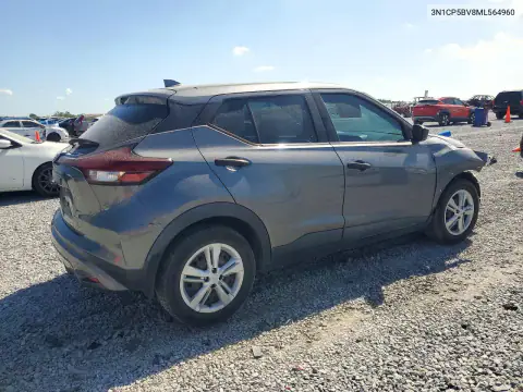 3N1CP5BV8ML564960 — 2021 Nissan Kicks, фото 3 з Copart, Передня частина
