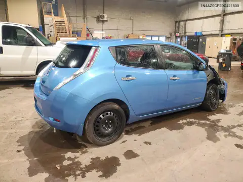 1N4AZ0CP2DC421800 — 2013 Nissan Leaf, photo 4 from Copart, Front end