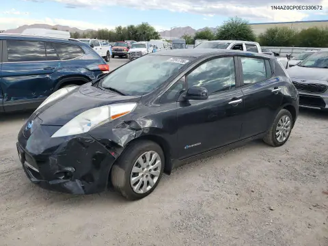 1N4AZ0CP0EC330672 — 2014 Nissan Leaf, Передняя часть, фото до ремонта
