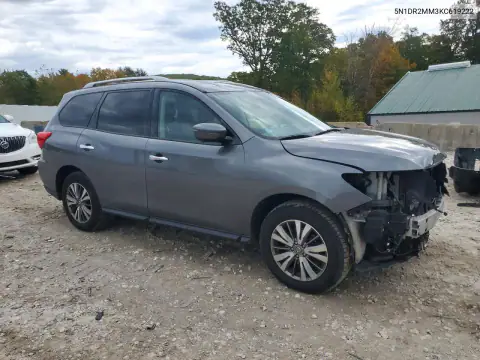 5N1DR2MM3KC619222 — 2019 Nissan Pathfinder, photo 4 from Copart, Front end