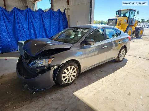 3N1AB7AP1GY288357 — 2016 Nissan Sentra, წინა ნაწილი, ფოტოები შეკეთებამდე