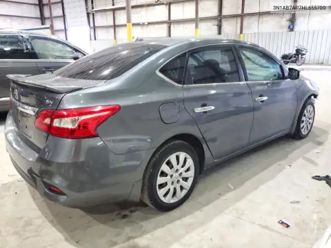 3N1AB7AP7HL655700 — 2017 Nissan Sentra, ფოტო 3, Copart, გვერდითი ნაწილი