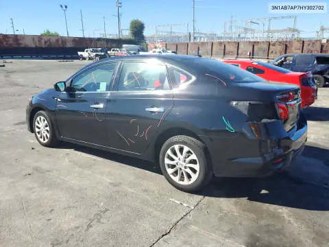 3N1AB7AP7HY302702 — 2017 Nissan Sentra, zdjęcie 2 z Copart, Tył