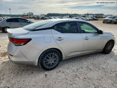 3N1AB8BV8MY228574 — 2021 Nissan Sentra, ფოტო 3, Copart, წინა ნაწილი