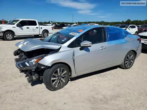 3N1CN8EV5ML862854 — 2021 Nissan Versa, Parte delantera, fotos antes de reparar