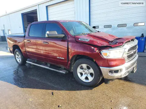 1C6RREFT7KN745918 — 2019 RAM 1500, photo 4 from Copart, Front end
