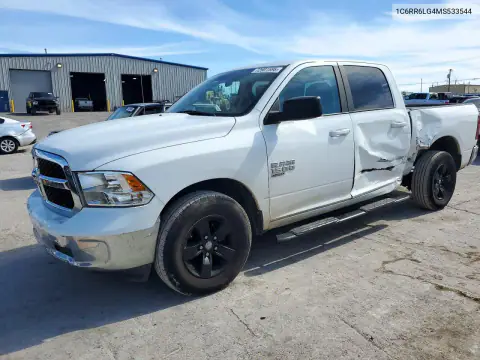 1C6RR6LG4MS533544 — 2021 RAM 1500, გვერდითი ნაწილი, ფოტოები შეკეთებამდე