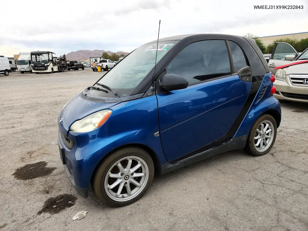 2009 Smart Fortwo Pure VIN WMEEJ31X99K232843 фото 1