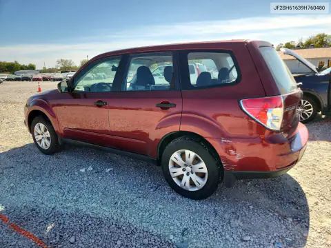 2009 Subaru Forester 2.5X VIN JF2SH61639H760480 фото 2