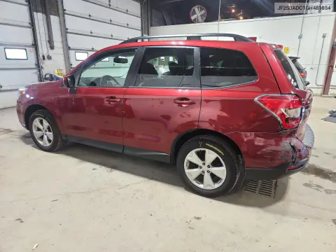 2016 Subaru Forester 2.5I Premium VIN JF2SJADC1GH481034 фото 2