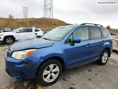 JF2SJADC7GH530494 — 2016 Subaru Forester, Передняя часть, фото до ремонта