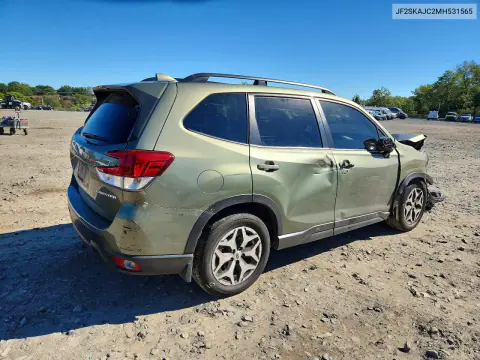 2021 Subaru Forester Premium VIN JF2SKAJC2MH531565 фото 3