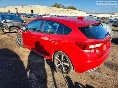 4S3GTAM62H3711932 — 2017 Subaru Impreza, foto 2 de Copart, Parte delantera