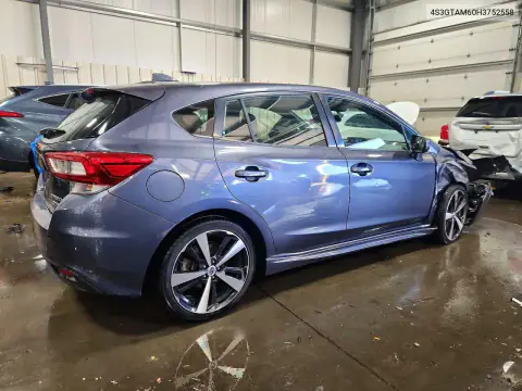 4S3GTAM60H3752558 — 2017 Subaru Impreza, фото 3 з Copart, Передня частина