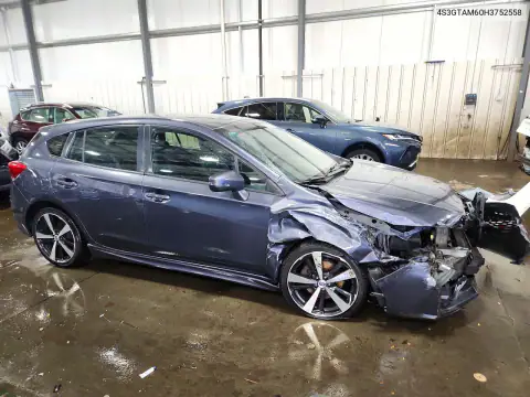 4S3GTAM60H3752558 — 2017 Subaru Impreza, фото 4 з Copart, Передня частина