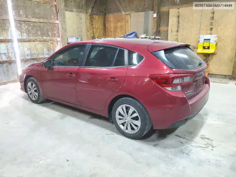 2021 Subaru Impreza VIN 4S3GTAB65M3714949 фото 2