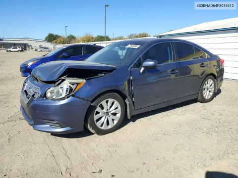 4S3BNAD64F3034612 — 2015 Subaru Legacy, ПЕРЕДНЯЯ ЧАСТЬ (Front End), фото до ремонта