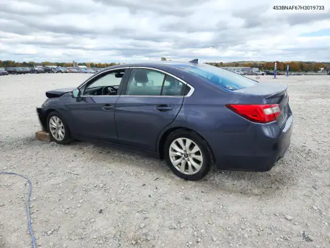 4S3BNAF67H3019733 — 2017 Subaru Legacy, foto 2 de Copart, Parte delantera