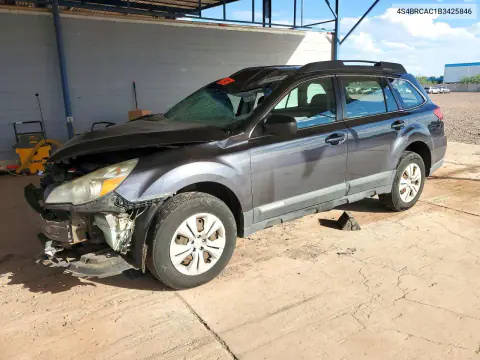 4S4BRCAC1B3425846 — 2011 Subaru Outback, Передняя часть, фото до ремонта