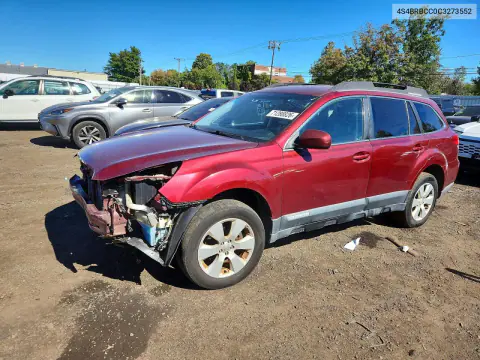 4S4BRBCC0C3273552 — 2012 Subaru Outback, Front end, before-repair photos