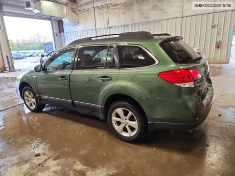 2013 Subaru Outback 2.5I Premium VIN 4S4BRCGCXD3315730 фото 2