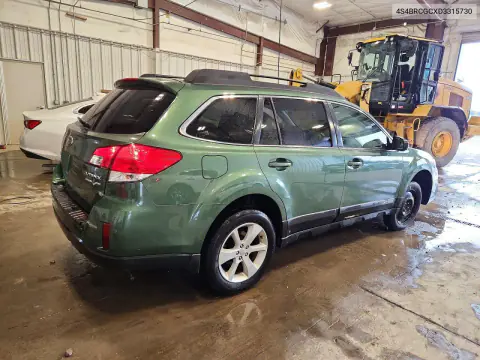 2013 Subaru Outback 2.5I Premium VIN 4S4BRCGCXD3315730 фото 3