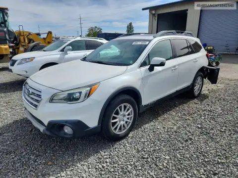 4S4BSANCXF3342540 — 2015 Subaru Outback, Задняя часть, фото до ремонта