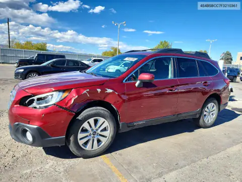 4S4BSBCC7F3210361 — 2015 Subaru Outback, Przód, zdjęć przed naprawą