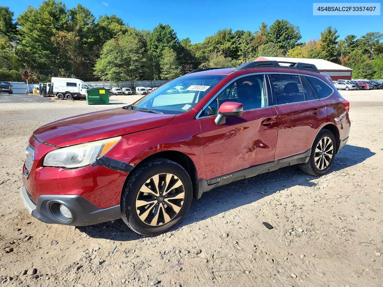 2015 Subaru Outback 2.5I Limited VIN 4S4BSALC2F3357407 фото 1