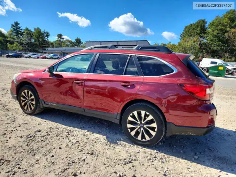2015 Subaru Outback 2.5I Limited VIN 4S4BSALC2F3357407 фото 2