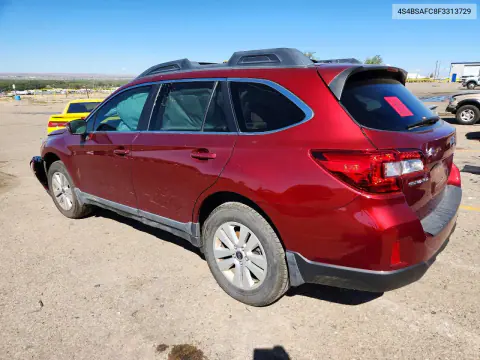 2015 Subaru Outback 2.5I Premium VIN 4S4BSAFC8F3313729 фото 2