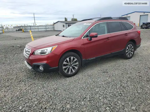 2015 Subaru Outback 2.5I Limited VIN 4S4BSALC0F3314488 фото 1