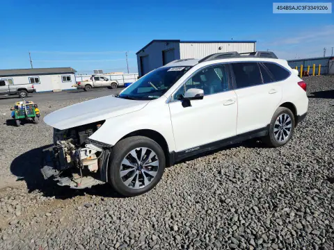 4S4BSAJC3F3349206 — 2015 Subaru Outback, წინა ნაწილი (Front End), ფოტოები შეკეთებამდე